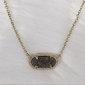 Kendra Scott Platinum Drusy Gold Necklace